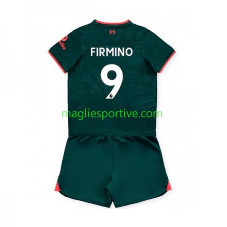 Completo Calcio Liverpool Roberto Firmino 9 Bambino Divisa Terza 2022-2023